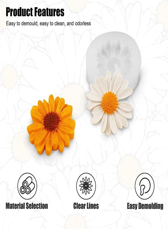 Vedini Daisy Flower Shape Silicone Mold 3D for Candle Making Flower Mould Soap Resin Art and Craft Chocolate Cake DIY (Multicolour) - Image 3
